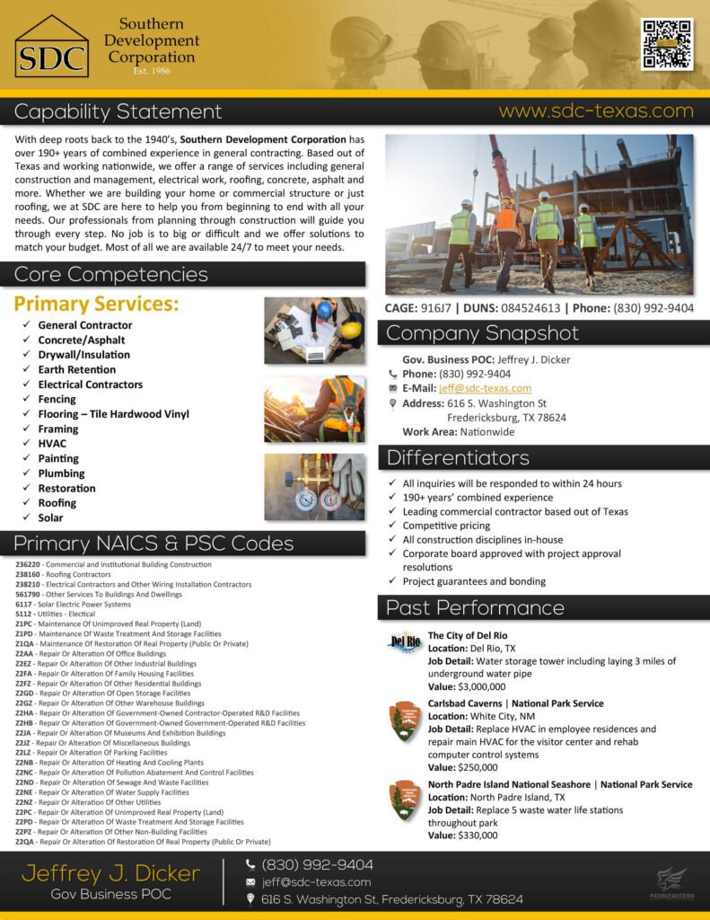 Capability Statement - SDC texas