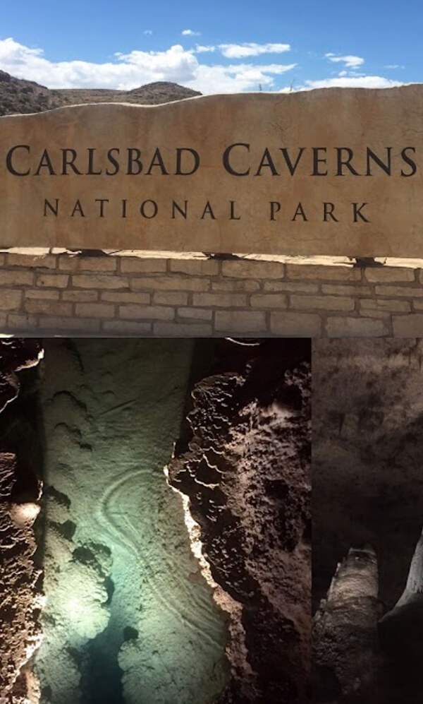 A sign for carlsbad caverns national park.