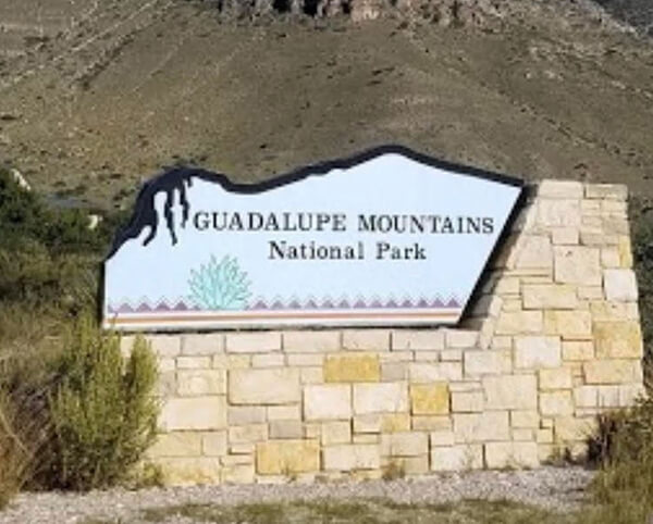 A sign for guadalupe mountains national park